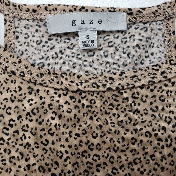 Leopard Print Peplum Top Size S - Picture 2 of 4